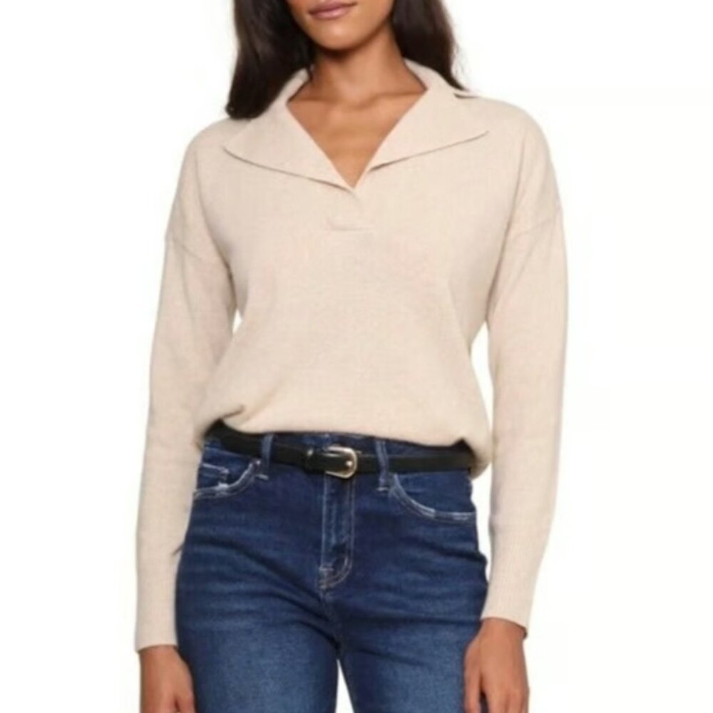 Robertson and Rodeo Bella collar sweater - Beige - L - NWOT